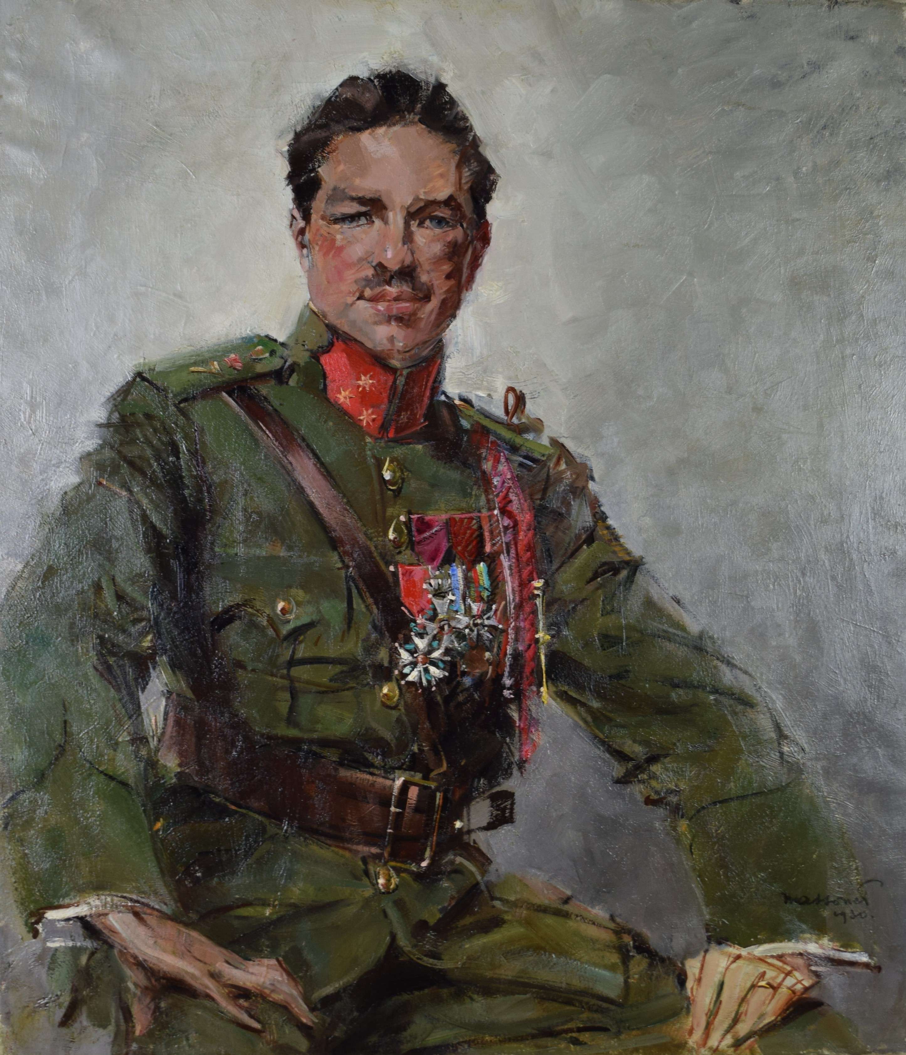 tableau Le militaire aux décorations Massonet Armand militaire,personnage  huile toile 1ère moitié 20e siècle