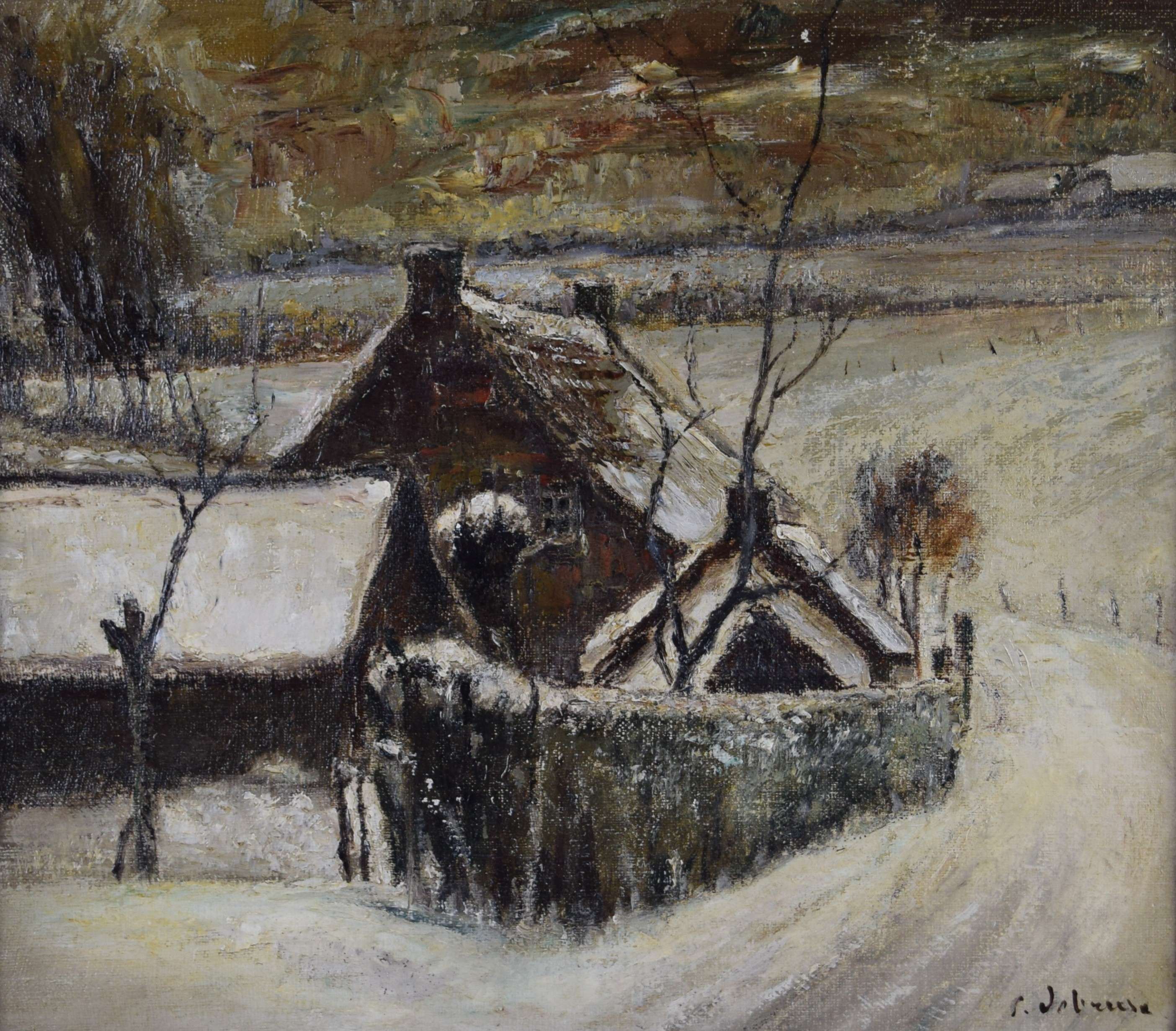 tableau La maison de campagne De Vreese Ferdinand paysage,village  huile toile 1ère moitié 20e siècle