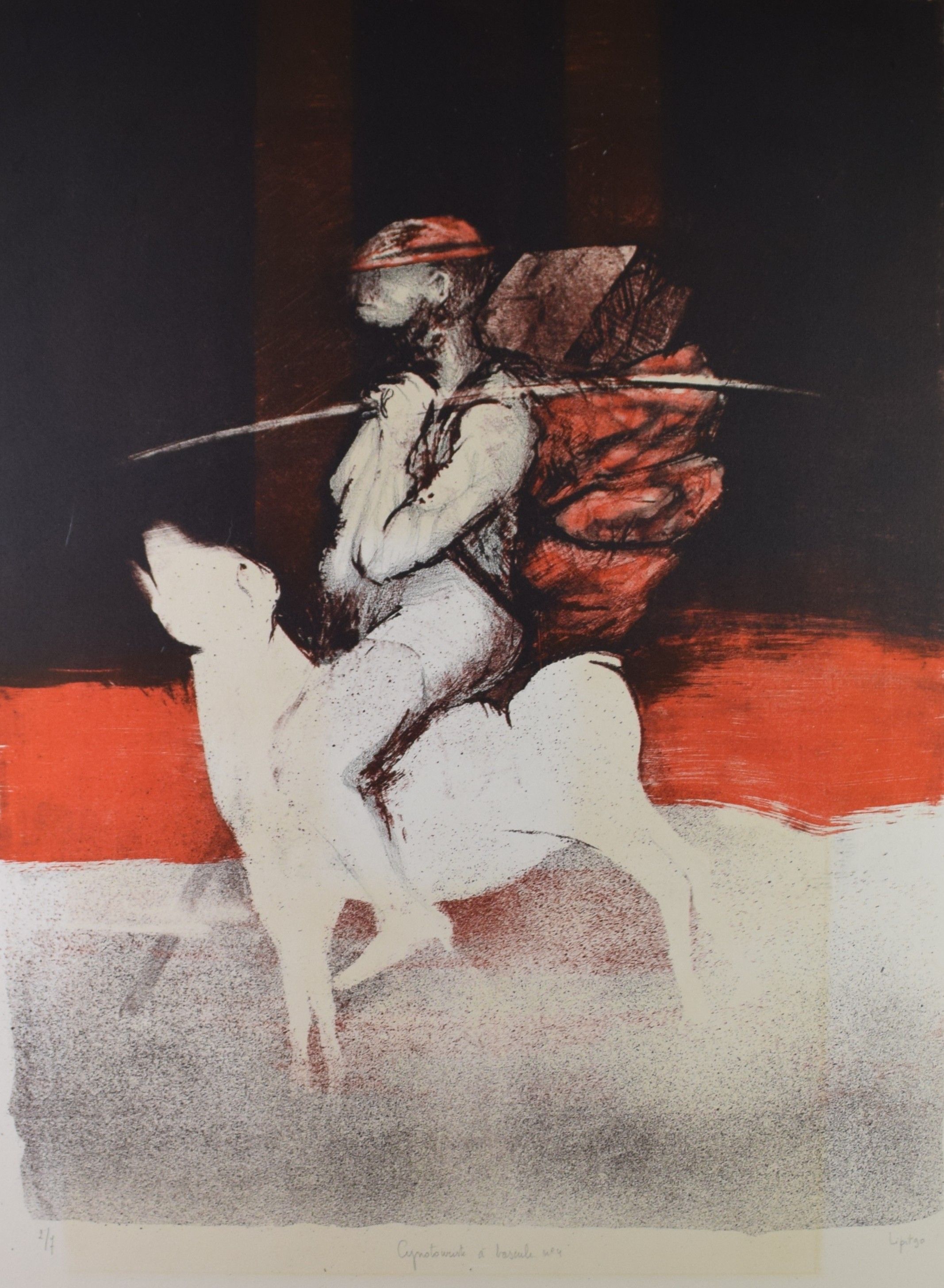 tableau Cynotouriste à bascule Lipit (Dufour) Jean-Pierre fantastique,mode,moderne  estampe papier 2ième moitié 20e siècle