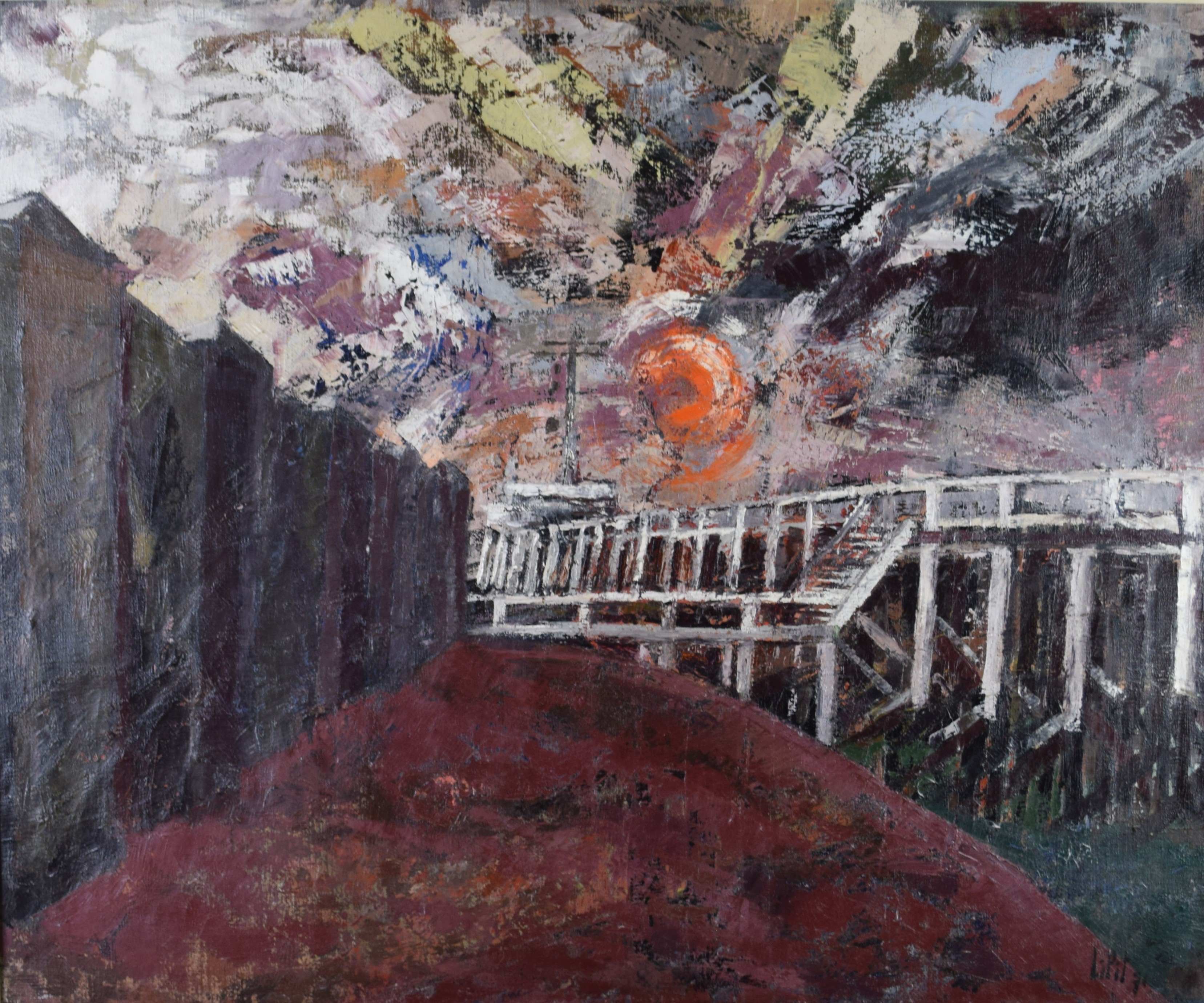 tableau L'estacade d'Ostende  Lipit (Dufour) Jean-Pierre marine,mode,moderne  huile toile 2ième moitié 20e siècle