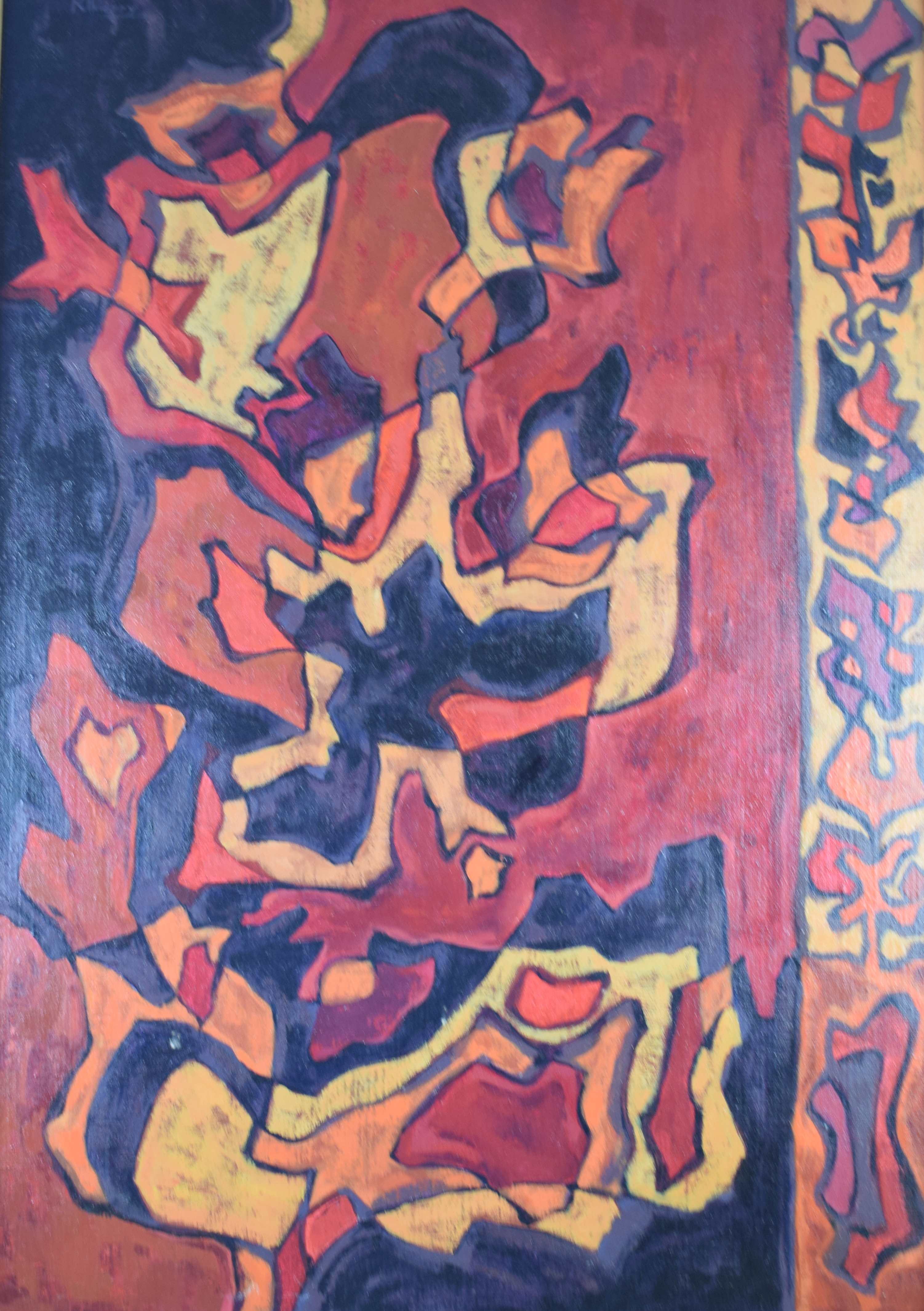 tableau Sans titre Thierry Raphaêl mode,moderne  huile toile 2ième moitié 20e siècle