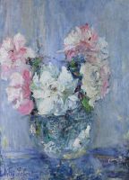 tableau Les roses Lefert Nelly fleurs,nature morte  huile toile 1ère moitié 20e siècle