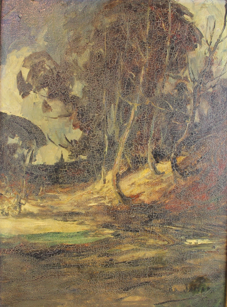 tableau Le sous bois Jamar Armand paysage  huile toile 1ère moitié 20e siècle