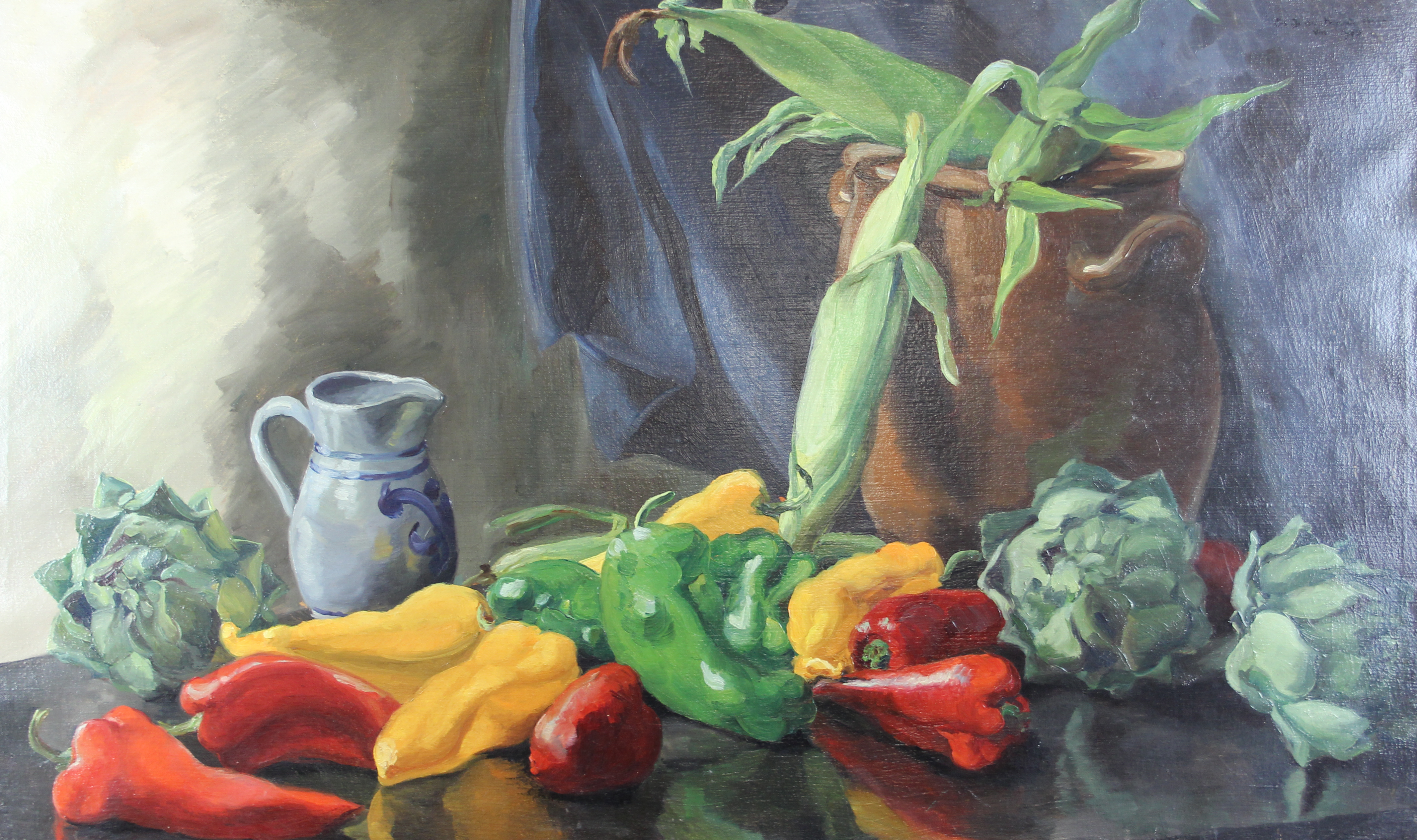 tableau Nature morte De Menten De Horne Ghislaine nature morte  huile toile 2ième moitié 20e siècle