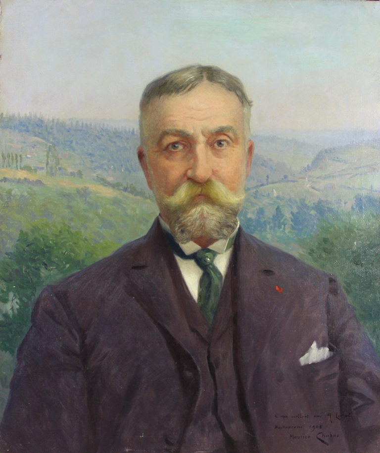 tableau A mon ami A. Lechat Chabas Maurice paysage,portrait  huile toile 1ère moitié 20e siècle