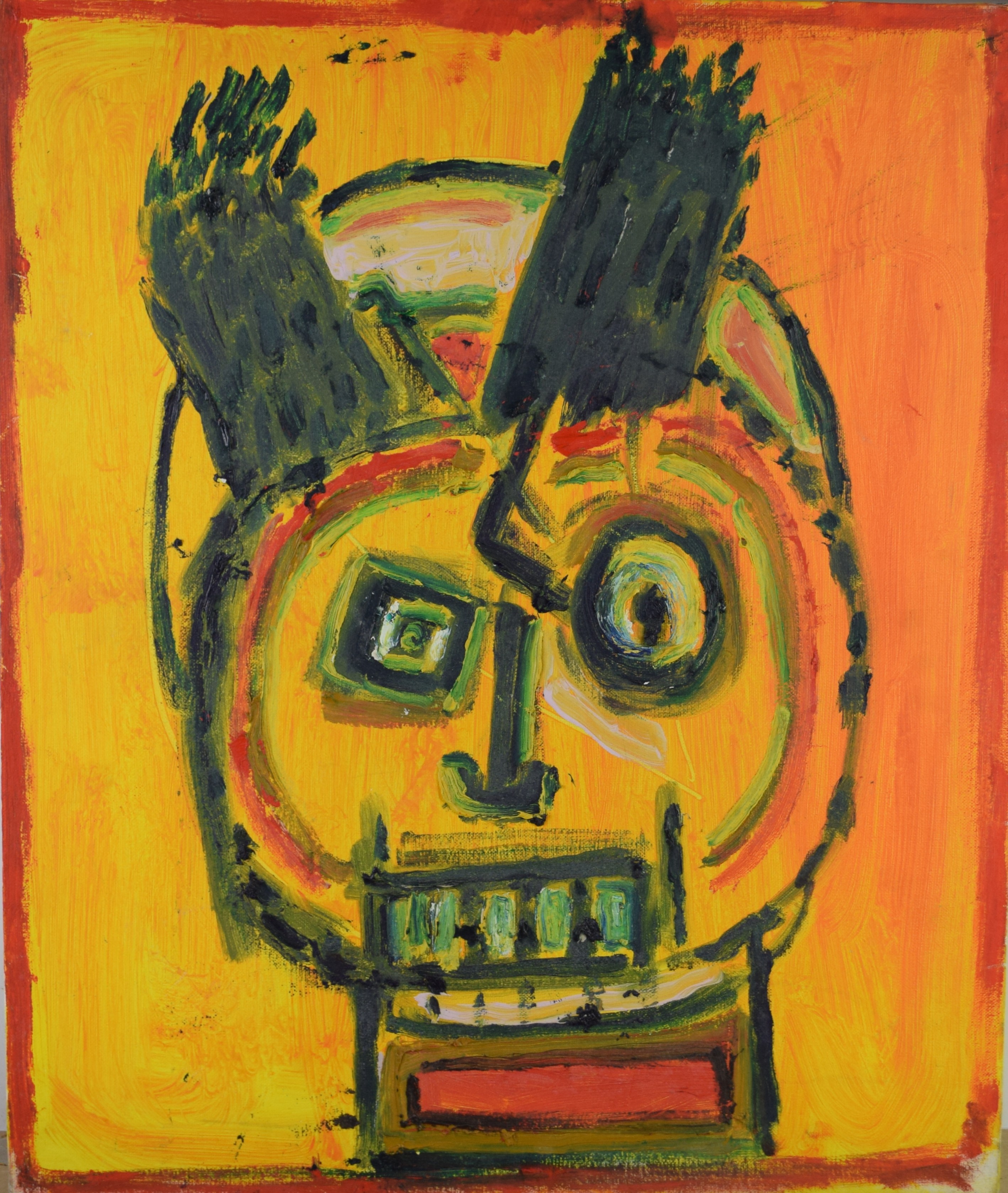 tableau L'animal   animaux  huile toile 2ième moitié 20e siècle