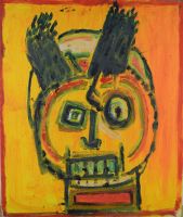 tableau L'animal   animaux  huile toile 2ième moitié 20e siècle