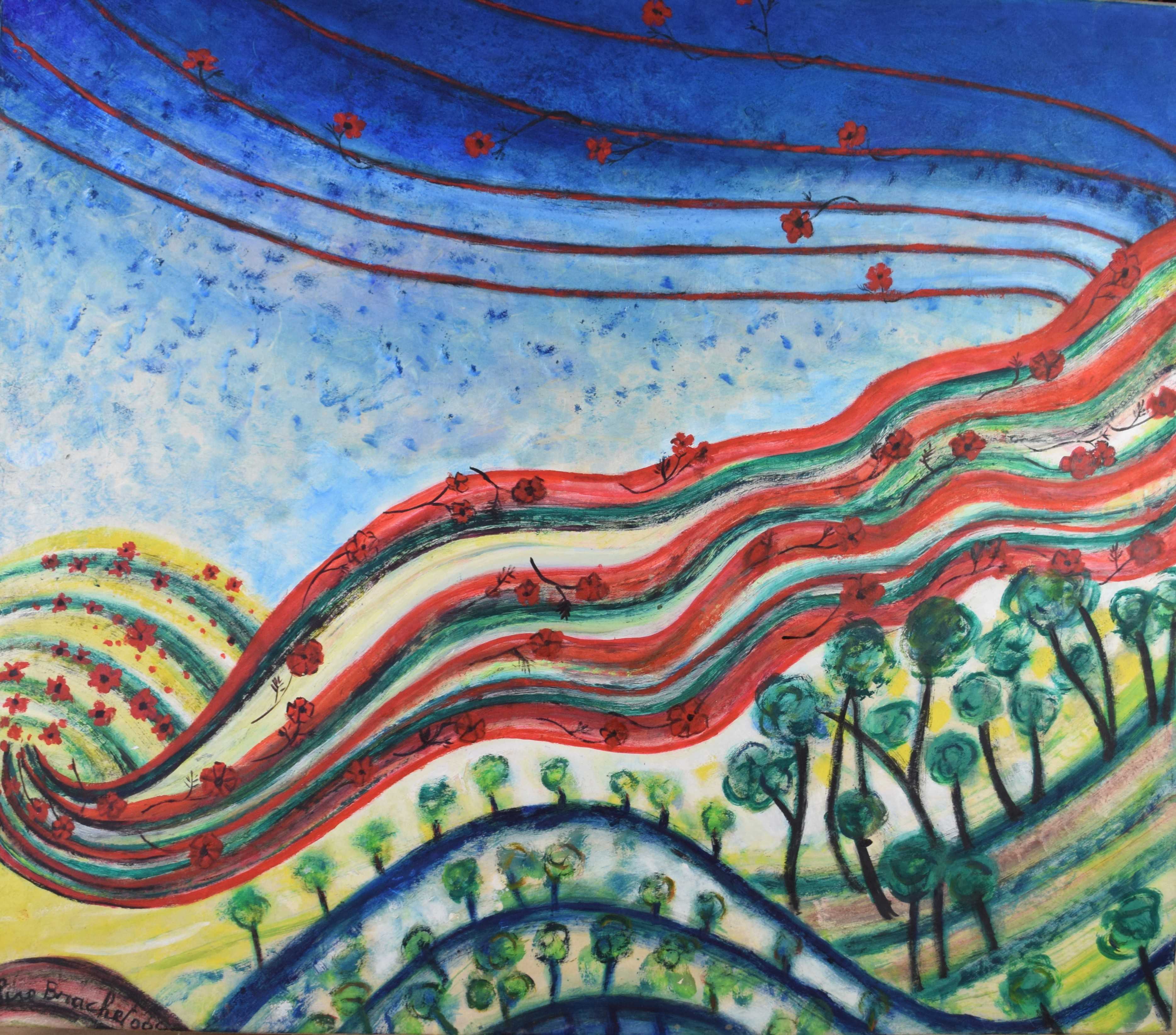 tableau Les coquelicots  Brachet Lise fleurs  huile toile 21e siècle