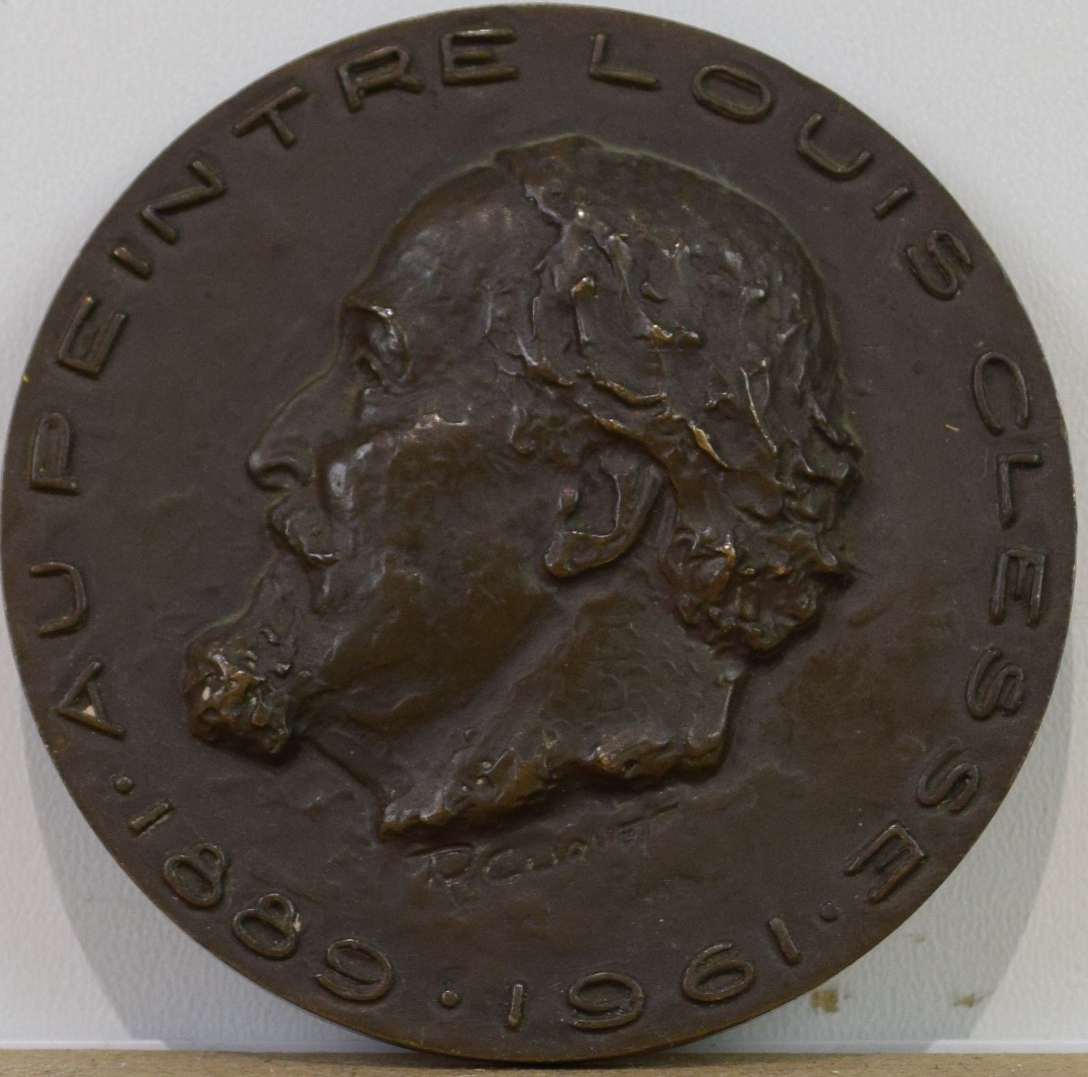 tableau Médaille de Louis Clesse Cliquet René portrait  bronze  1ère moitié 20e siècle