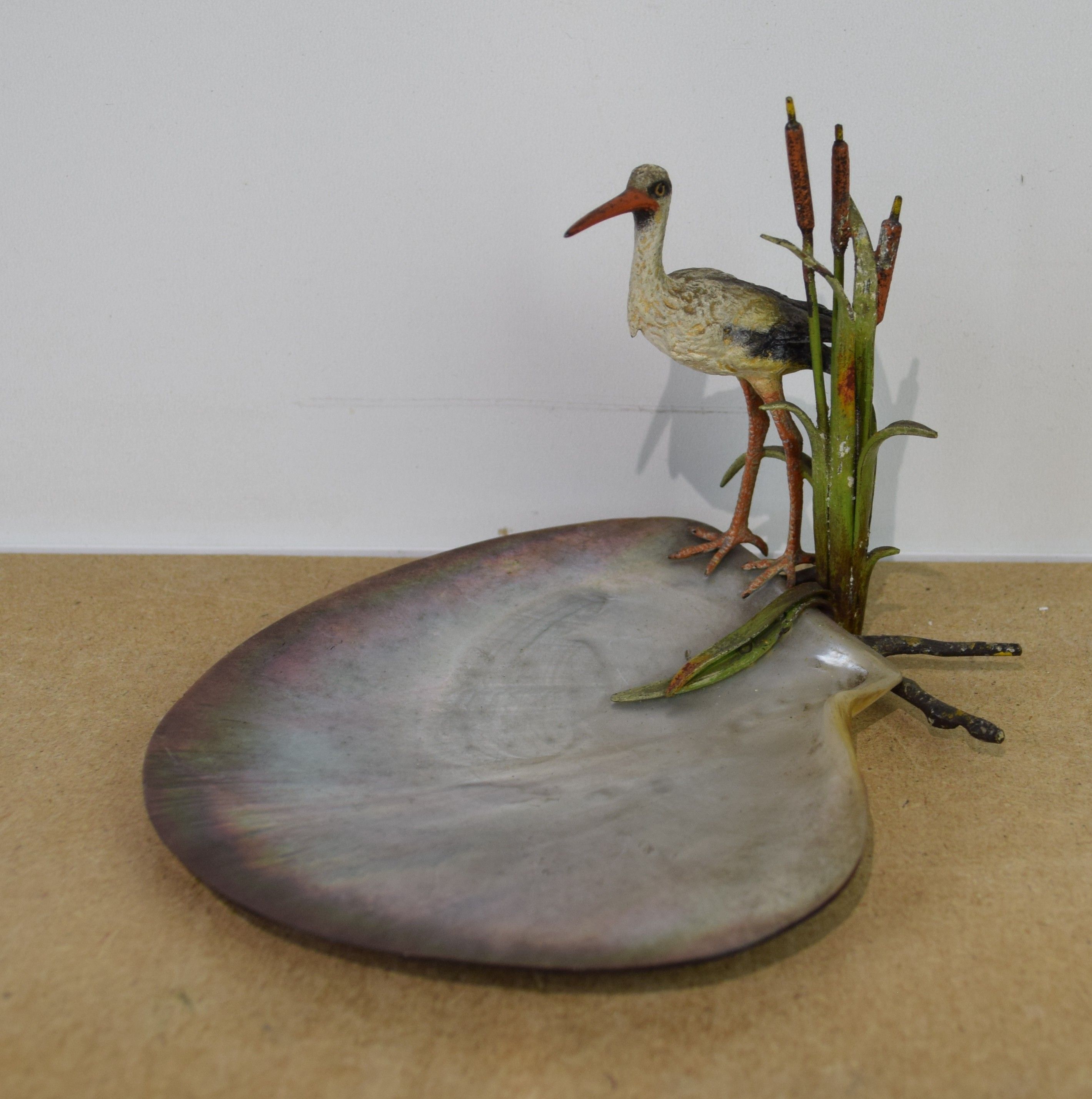 tableau La cigogne   animaux  bronze  1ère moitié 20e siècle