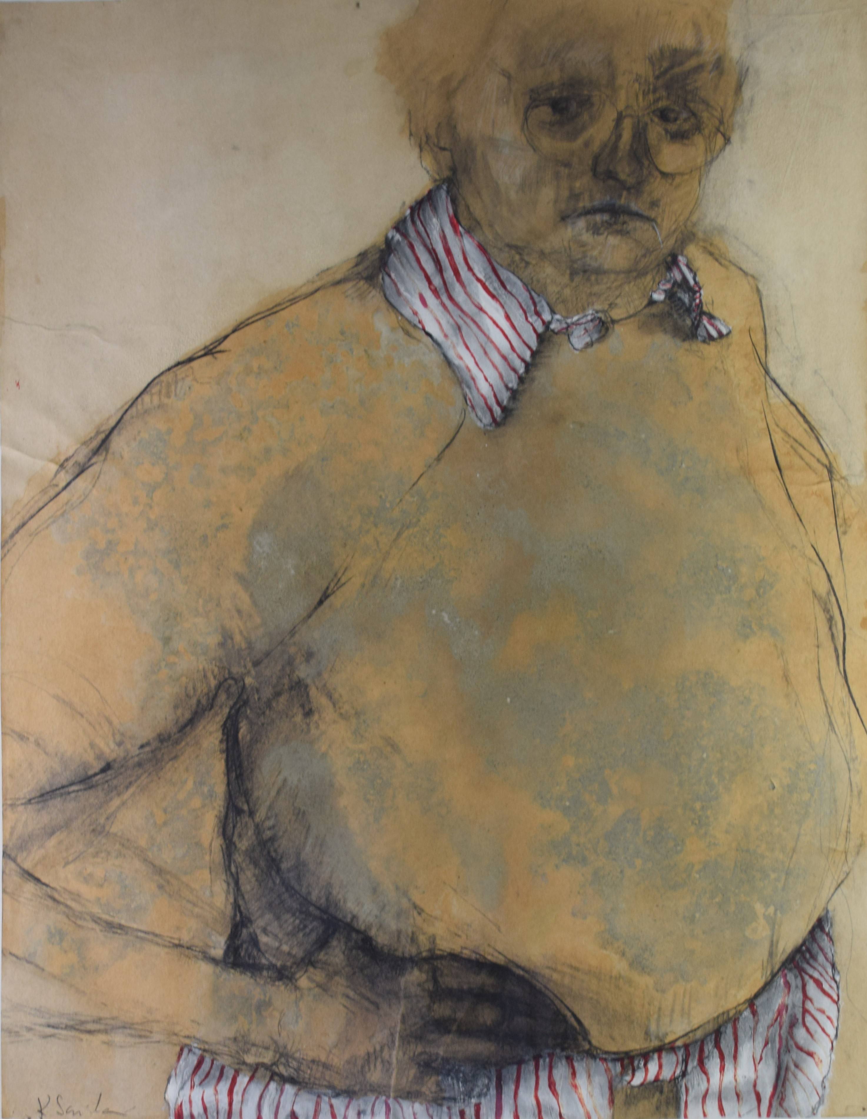 tableau La femme du militaire Sawincka Krystyna personnage  mixte papier 2ième moitié 20e siècle