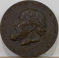 tableau Médaille de Louis Clesse Cliquet René portrait  bronze  1ère moitié 20e siècle
