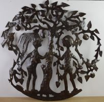 sculpture L'arbre aux oiseaux    animaux,personnage  fer  2ième moitié 20e siècle