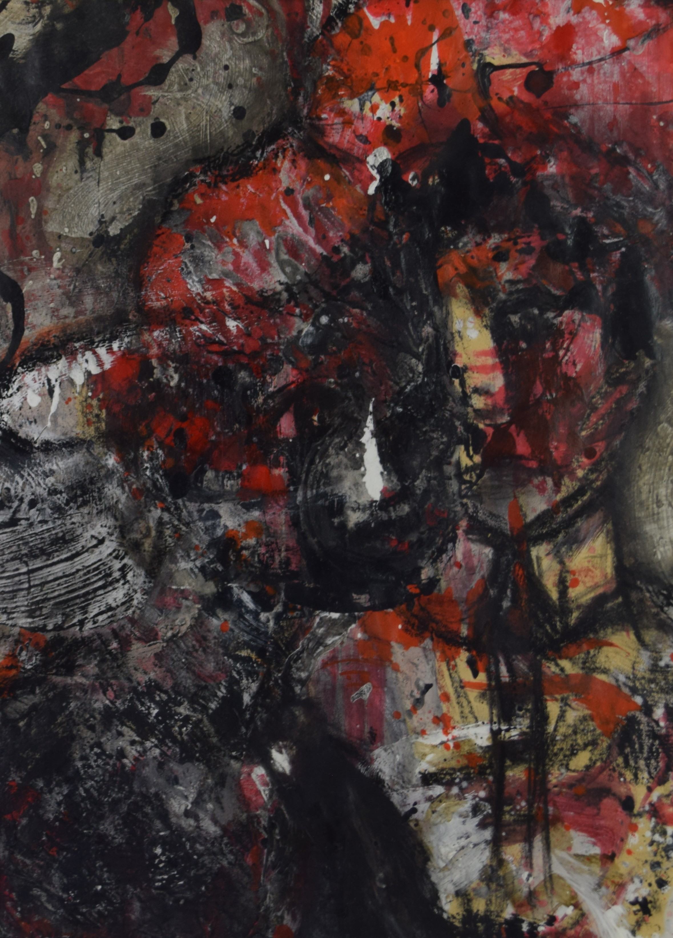 tableau Sans titre Sawincka Krystyna fantastique,moderne  mixte papier 2ième moitié 20e siècle