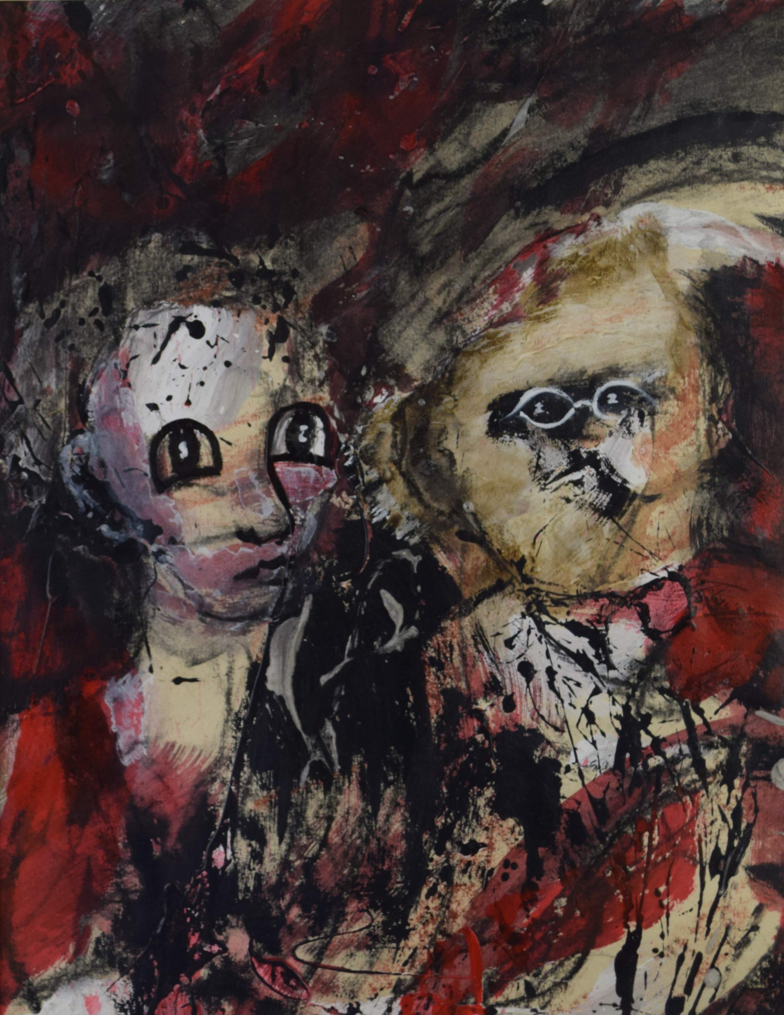 tableau Sans titre Sawincka Krystyna fantastique,moderne  mixte papier 2ième moitié 20e siècle