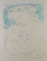 tableau Maternité Picasso Pablo personnage  estampe papier 2ième moitié 20e siècle