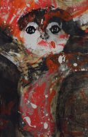 tableau Sans titre Sawincka Krystyna fantastique,moderne  mixte papier 2ième moitié 20e siècle