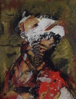 tableau Brody Sawincka Krystyna fantastique,mode  mixte papier 2ième moitié 20e siècle