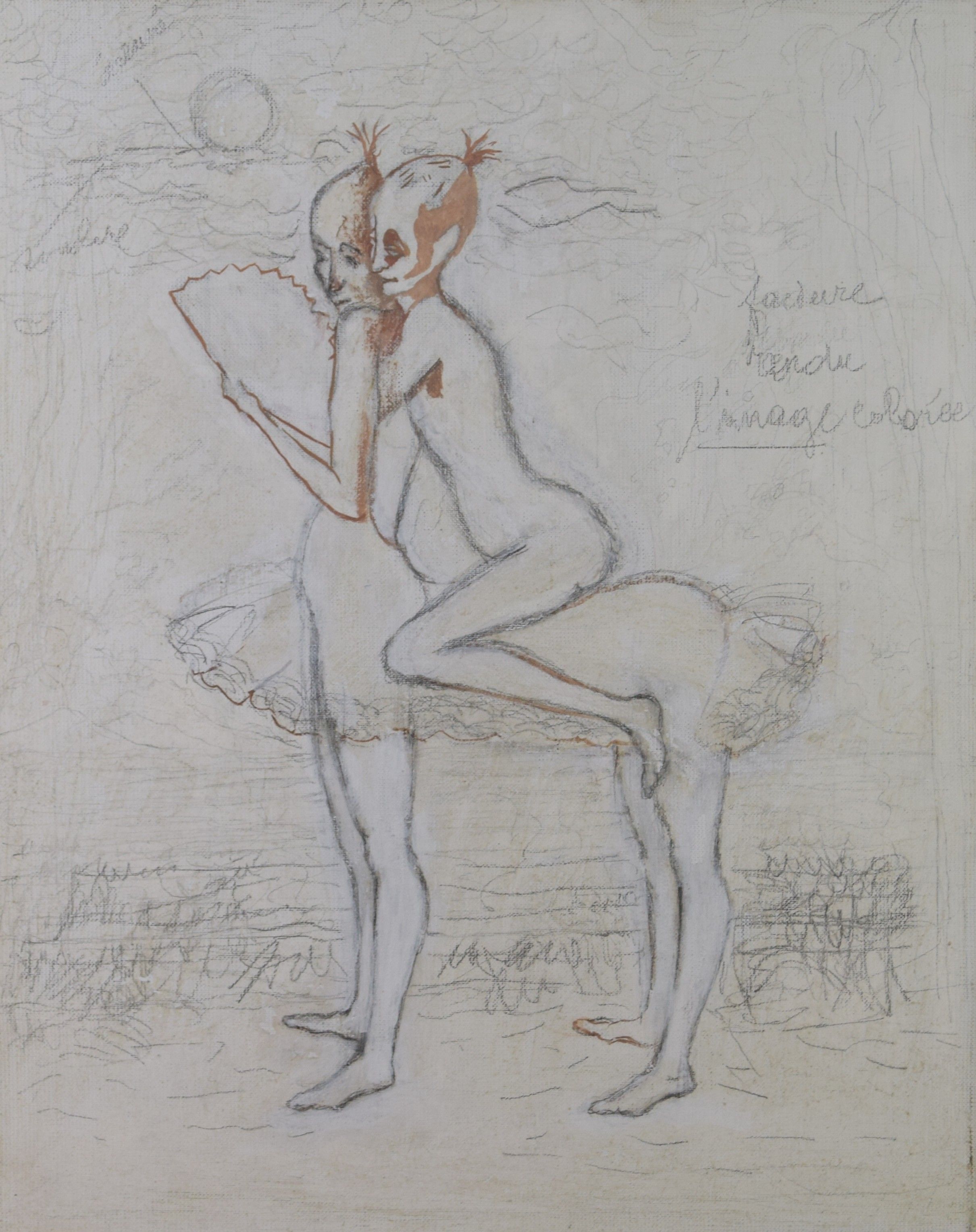 tableau A califourchon  Tilot Pierre animaux,fantastique,humoristique  huile toile 2ième moitié 20e siècle