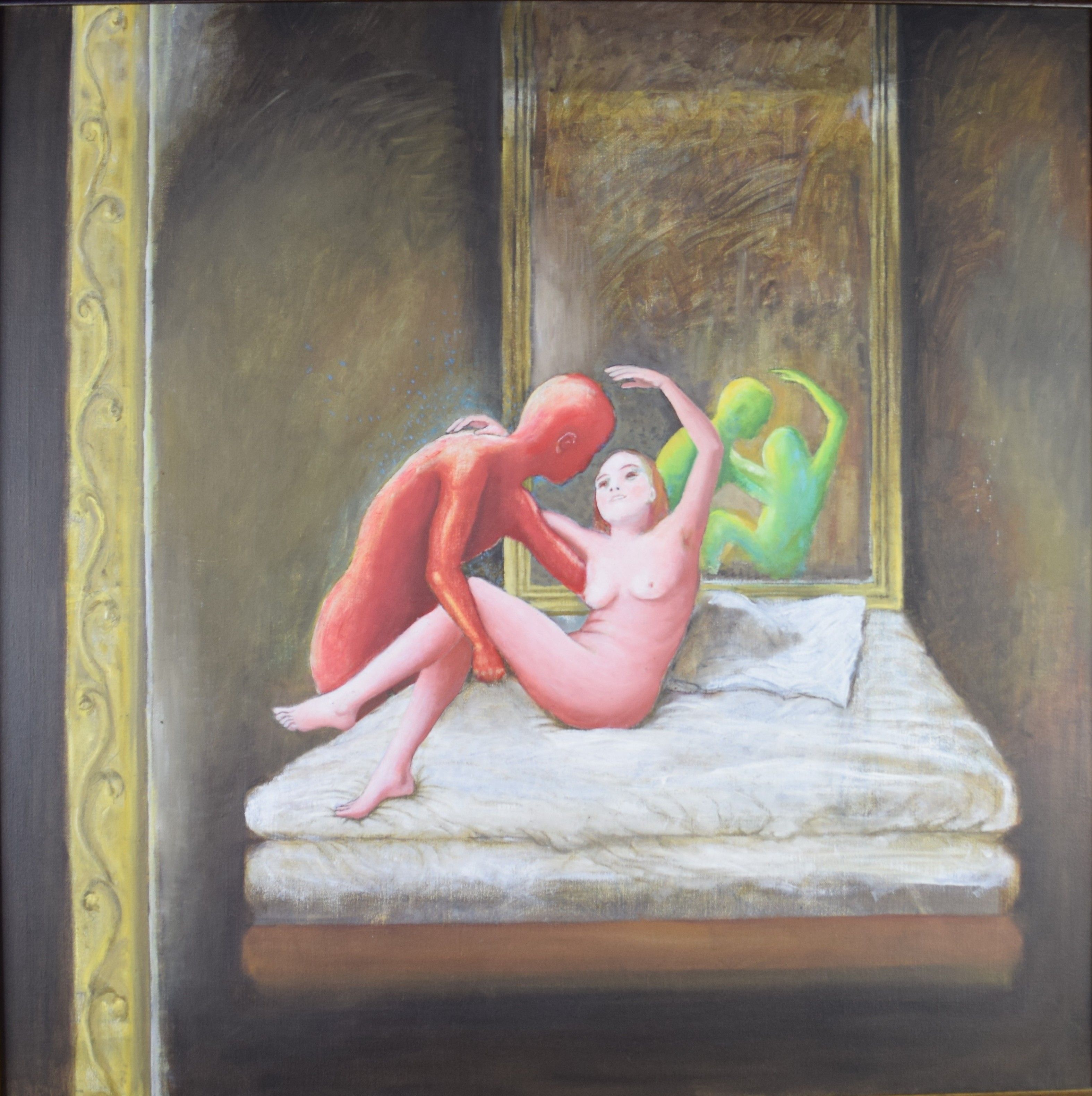 tableau Le mariage Tilot Pierre fantastique,personnage  huile toile 2ième moitié 20e siècle