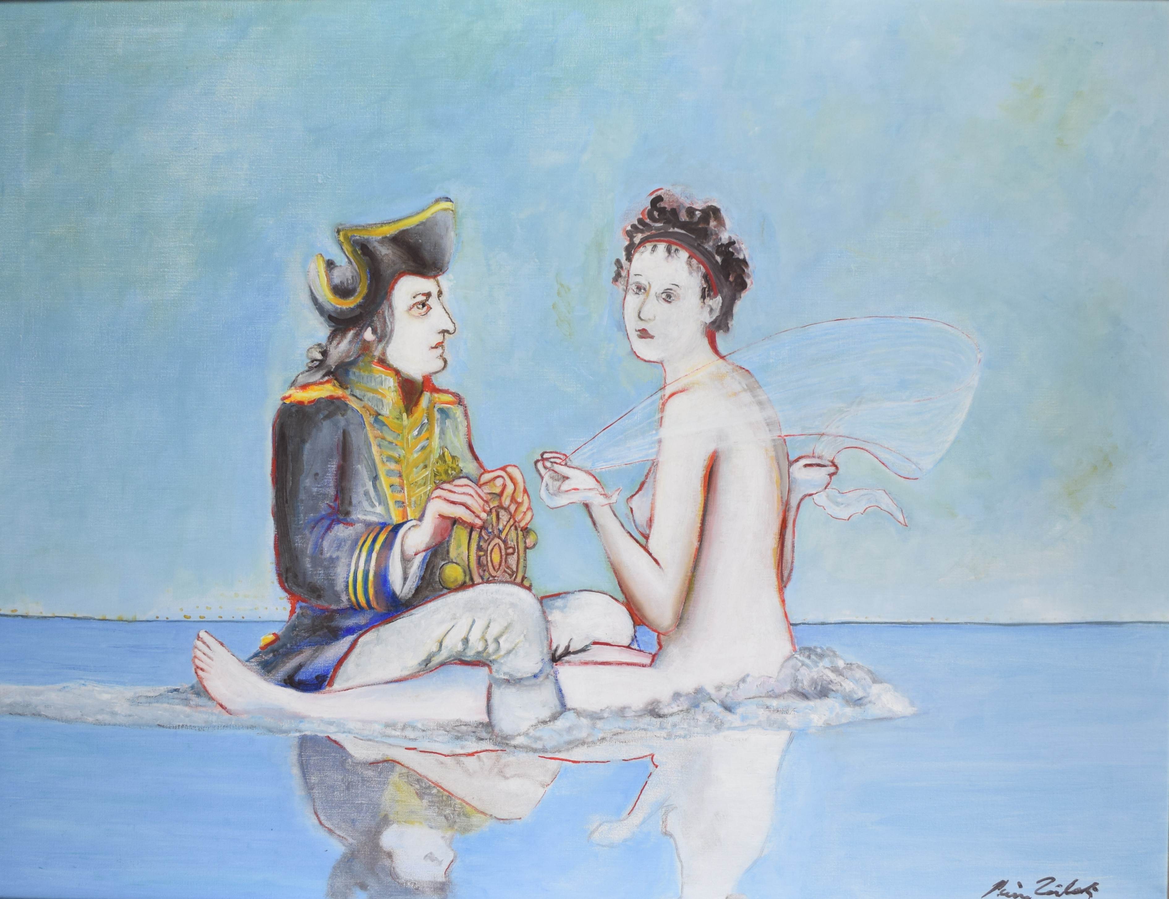 tableau Le corsaire Tilot Pierre fantastique,marine,personnage  huile toile 2ième moitié 20e siècle