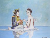 tableau Le corsaire Tilot Pierre fantastique,marine,personnage  huile toile 2ième moitié 20e siècle