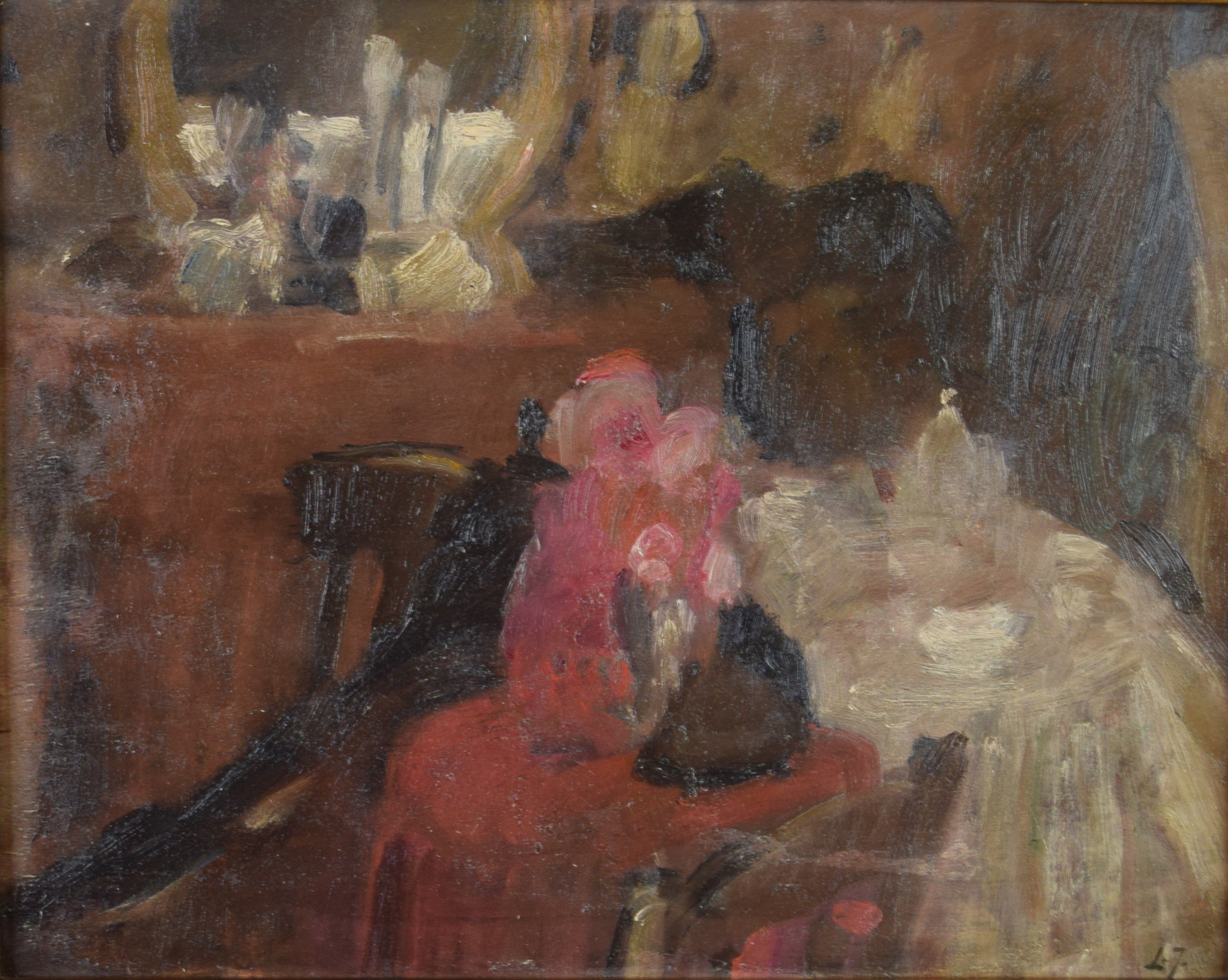 tableau Ma salle à manger Jacquart Lucie nature morte,scène d'intérieur  huile panneau 1ère moitié 20e siècle