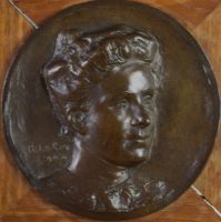 sculpture Portrait d'élégante  Le Roy Hippolyte portrait  bronze  1ère moitié 20e siècle