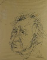 tableau Le portrait   portrait  fusain papier 1ère moitié 20e siècle