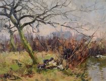 tableau Les canards Wagemaekers Victor   huile panneau 1ère moitié 20e siècle