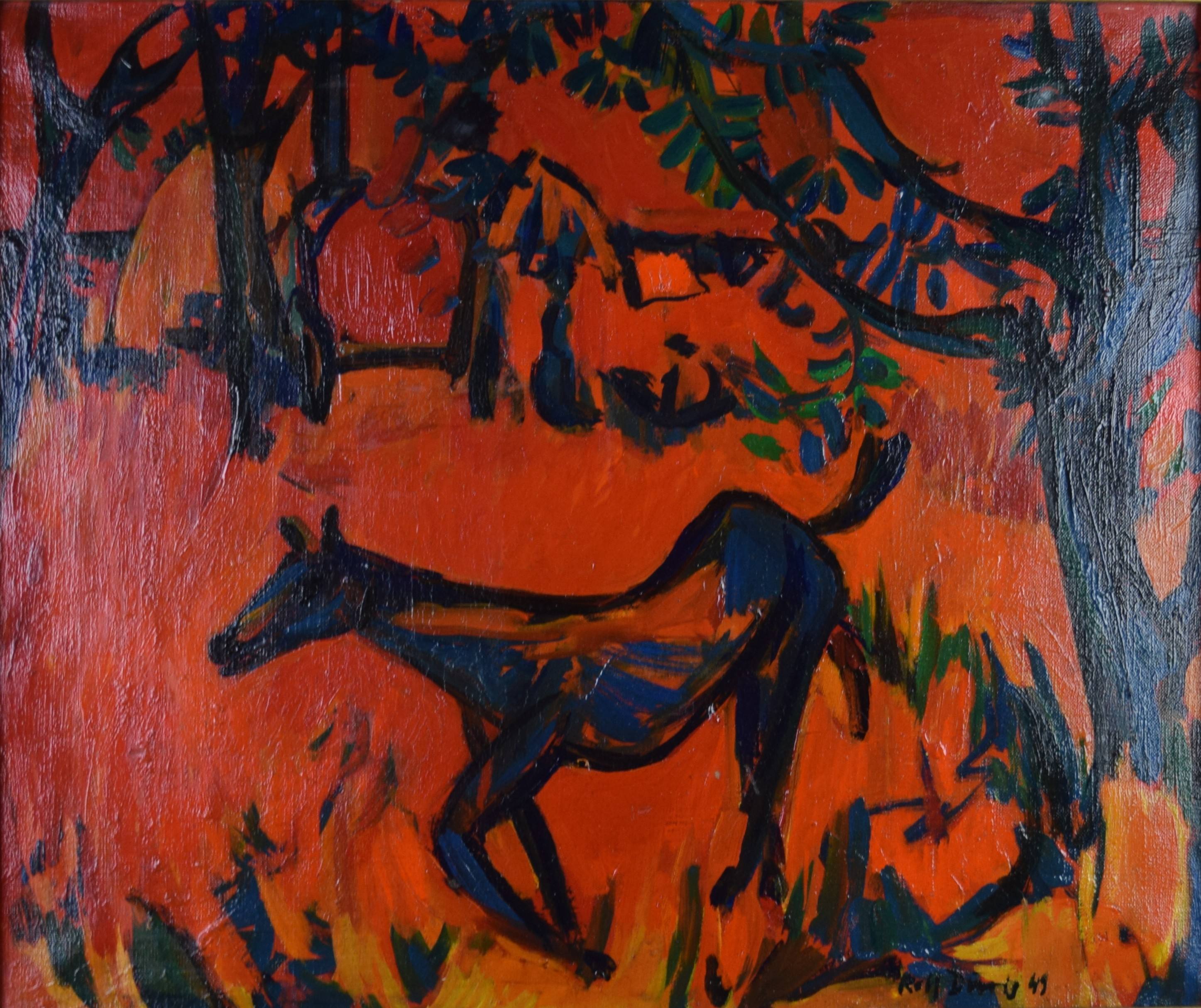 tableau Cheval de Bohèmiens Dürig Rolf animaux,mode,moderne  huile toile 1ère moitié 20e siècle