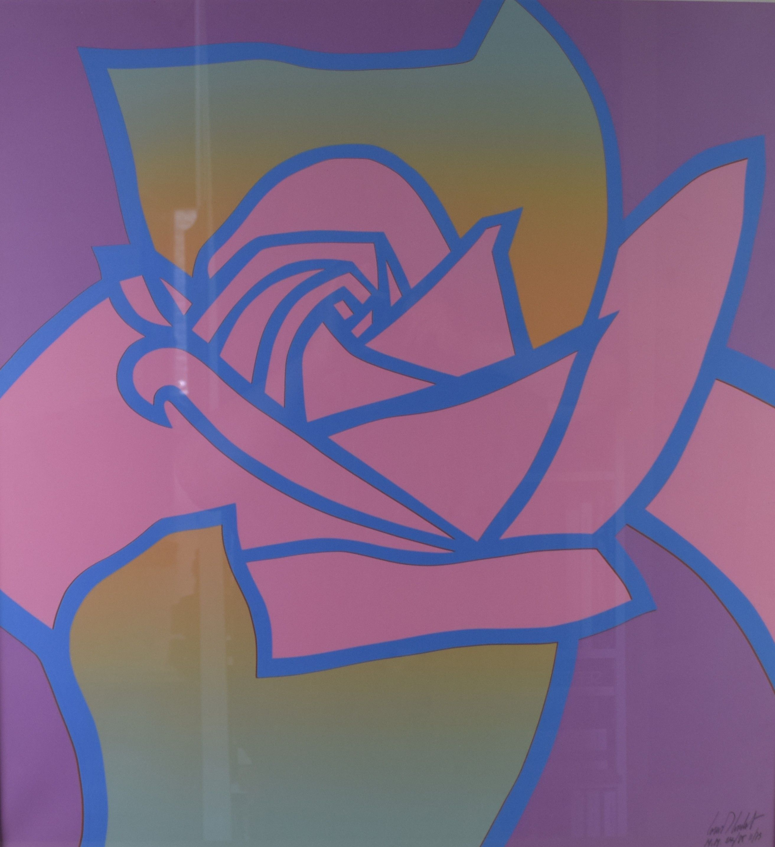 tableau La rose Londot Louis-Marie fleurs,mode,moderne  estampe papier 2ième moitié 20e siècle