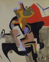 tableau Sans titre 3 Ronald Joseph abstrait,mode,moderne  gouache papier 2ième moitié 20e siècle