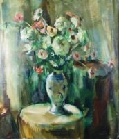 tableau Le bouquet Serneels Clément fleurs,nature morte  huile toile 1ère moitié 20e siècle