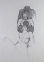 tableau Soumission    nu,personnage  crayon papier 2ième moitié 20e siècle