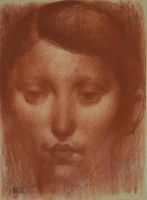 tableau Le portrait Devos Léon portrait  sanguine papier 1ère moitié 20e siècle