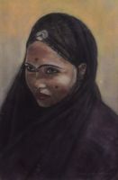 tableau Femme  arabisante    orientaliste,personnage  pastel papier 1ère moitié 20e siècle