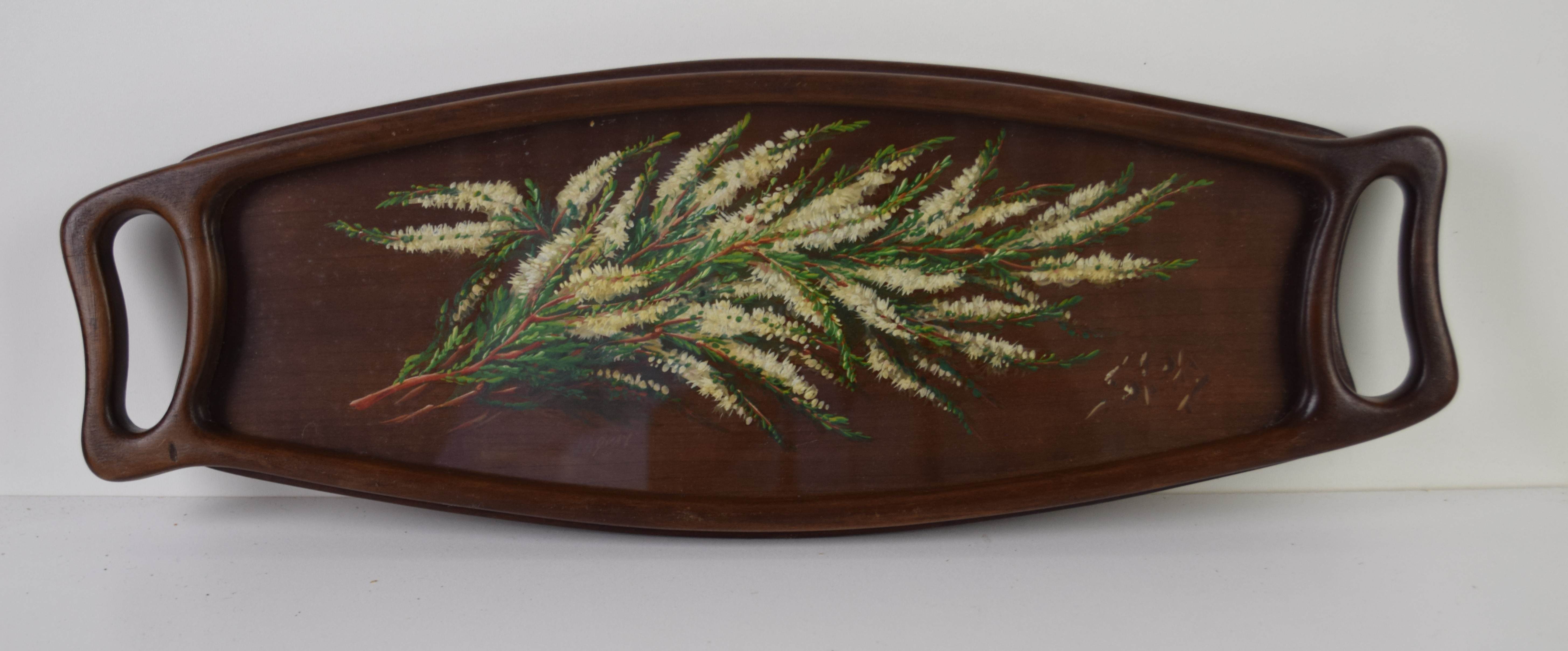 tableau Plateau de Spa 2   fleurs  huile bois 1ère moitié 20e siècle