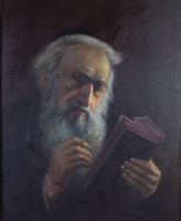 tableau Le rabbin Szewcenko Konstantin portrait,religieux  huile toile 1ère moitié 20e siècle