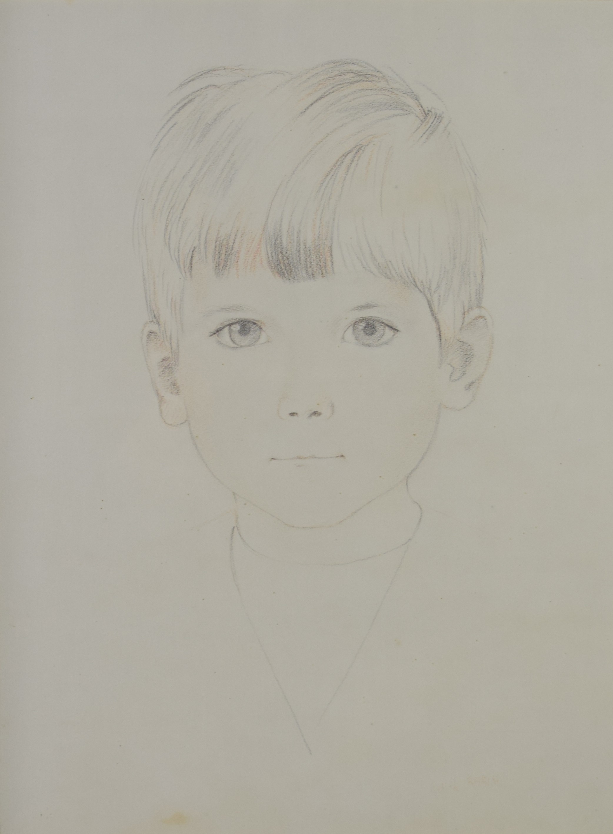 tableau Le petit garçon  Robin Edith portrait  crayon papier 