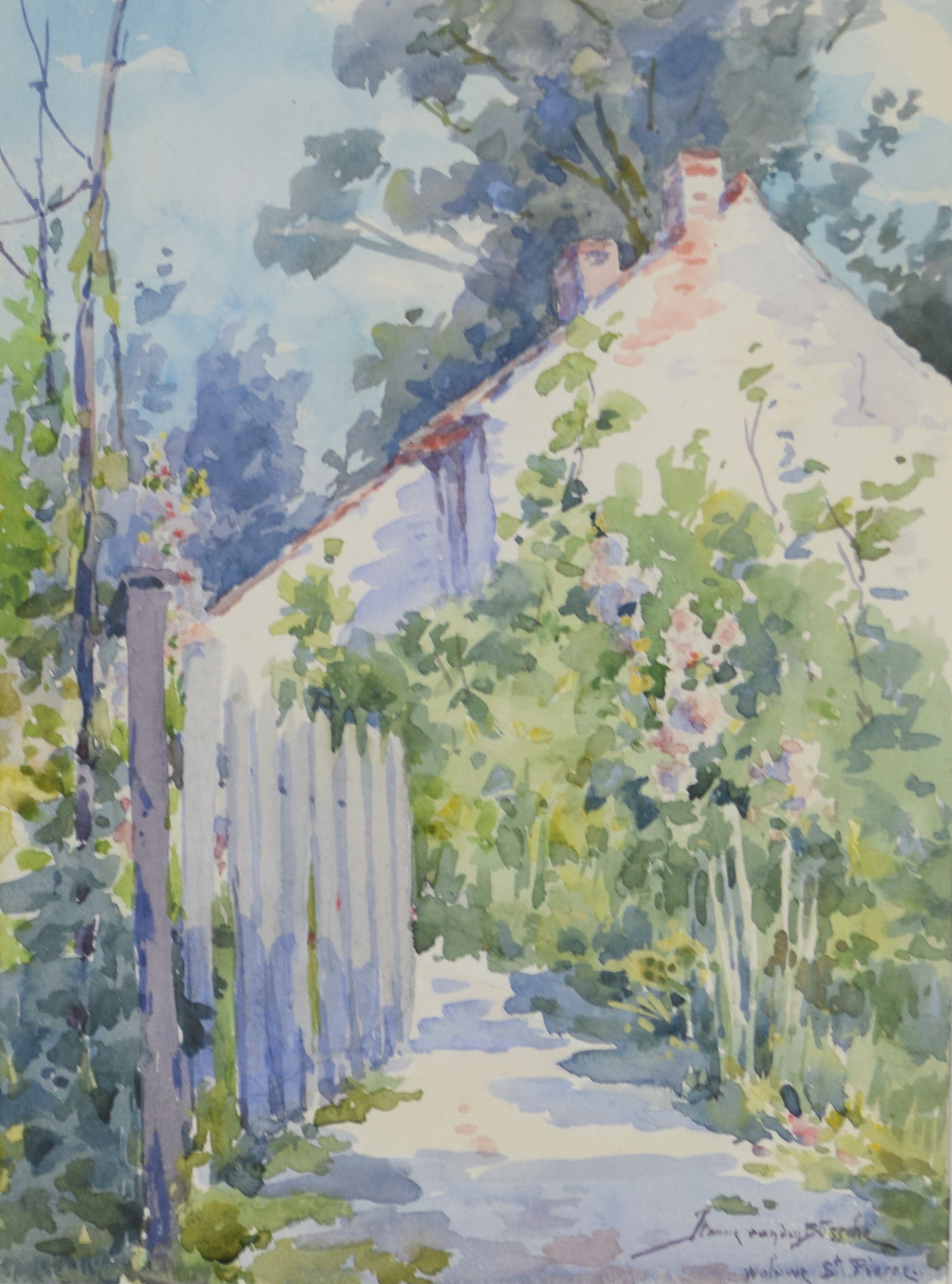 tableau Woluwé Saint Pierre Van Den Bûssche Jeanne paysage,ville  aquarelle papier 1ère moitié 20e siècle