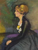 tableau Hélène De Vaucleroy Pierre personnage  huile toile 
