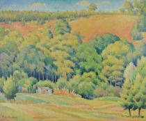 tableau Début d'automne à Choisel De Vaucleroy Pierre paysage  huile papier 