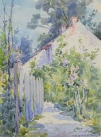 tableau Woluwé Saint Pierre Van Den Bûssche Jeanne paysage,ville  aquarelle papier 1ère moitié 20e siècle