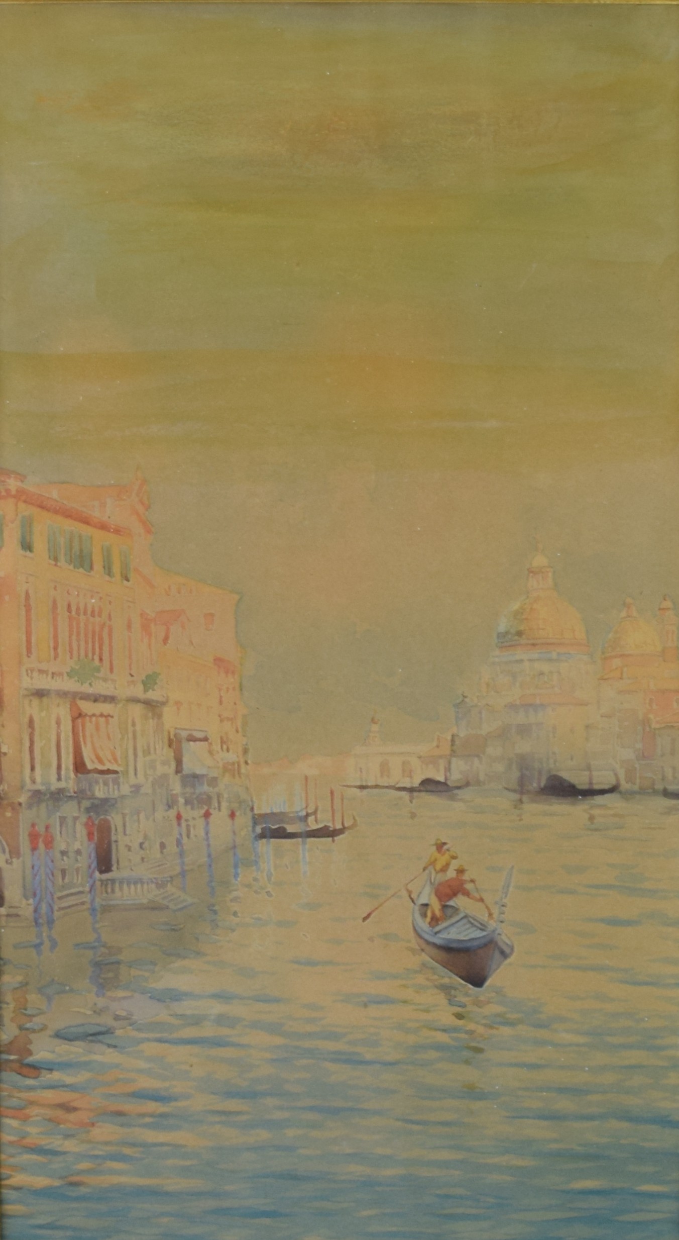 tableau Venise Santa Maria della Salute   marine,ville  aquarelle papier 1ère moitié 20e siècle