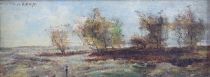 tableau Le contemplateur  Van De Kerkhove Fritz (Frédéric Jean-Louis) paysage,personnage  huile panneau 19e siècle