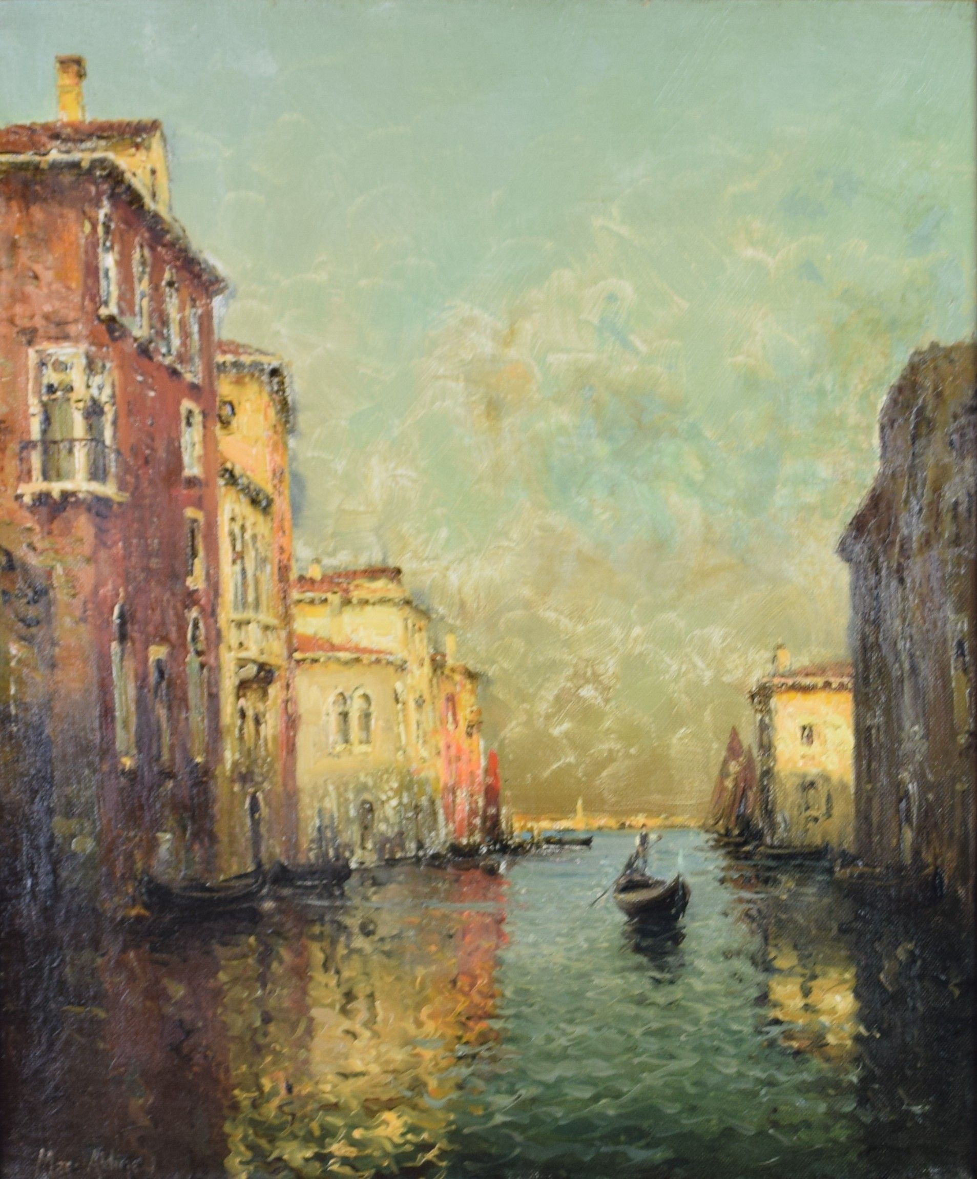 tableau Canal à Venise Aldine Marc marine,ville  huile toile 1ère moitié 20e siècle