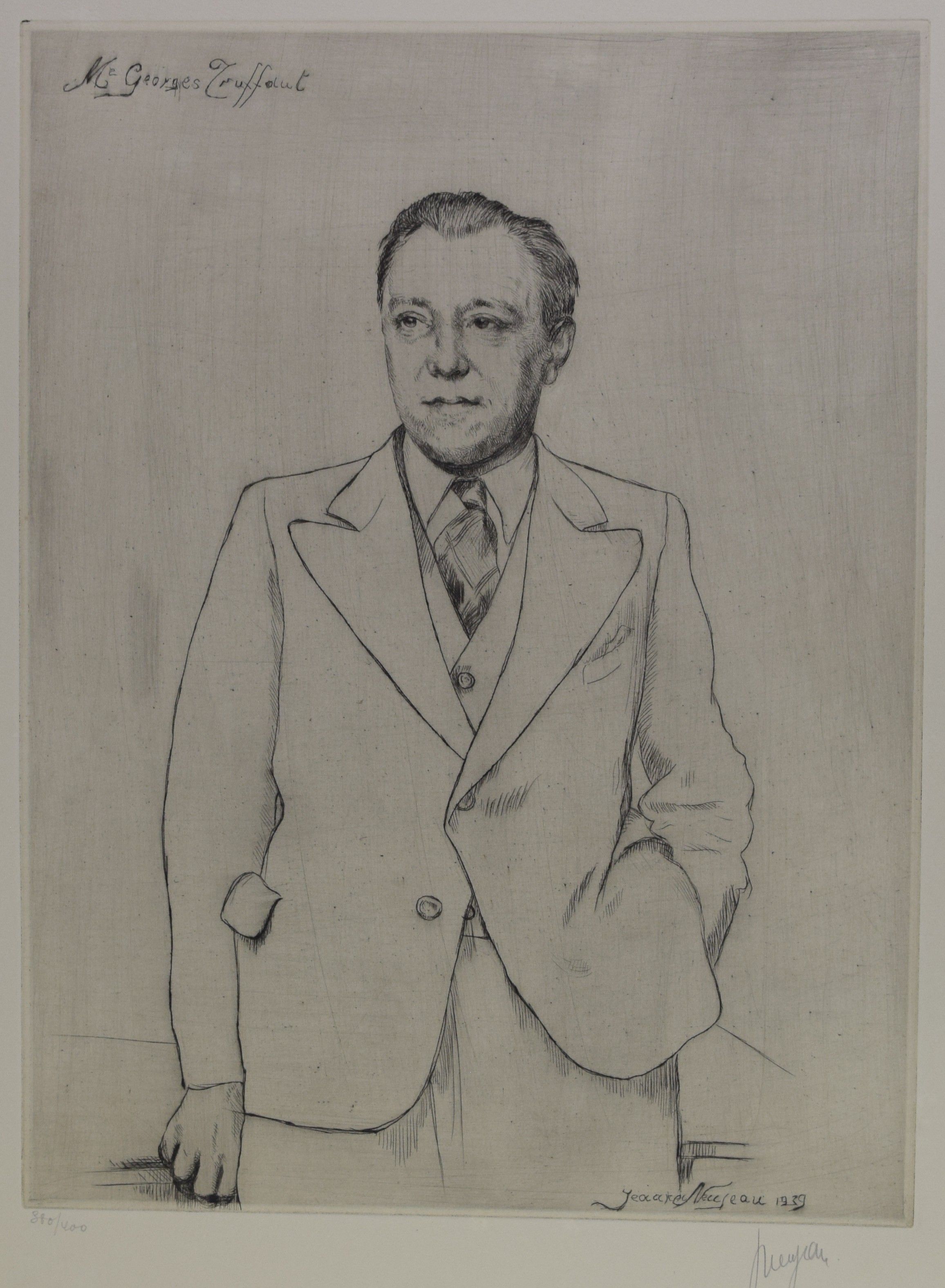 tableau Truffaut Georges Neujean Jeanne portrait  estampe papier 1ère moitié 20e siècle