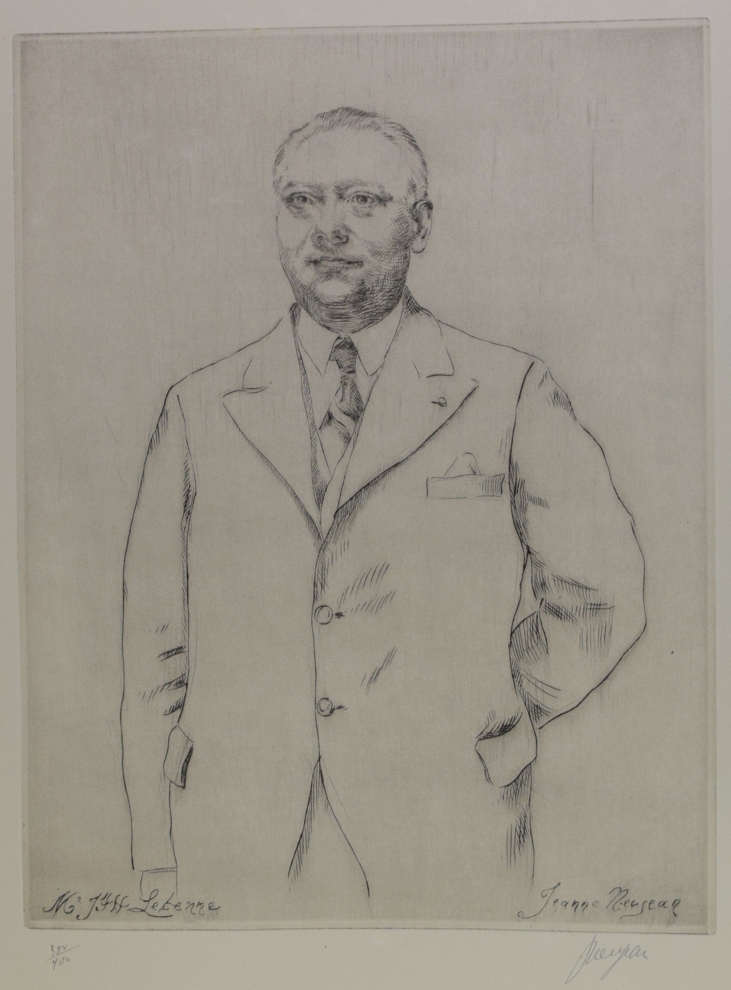 tableau Letenne Jeff Neujean Jeanne portrait  huile toile 1ère moitié 20e siècle