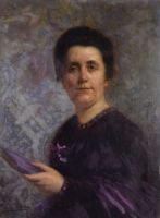 tableau La femme en mauve Bulcke Emile portrait  gravure toile 1ère moitié 20e siècle